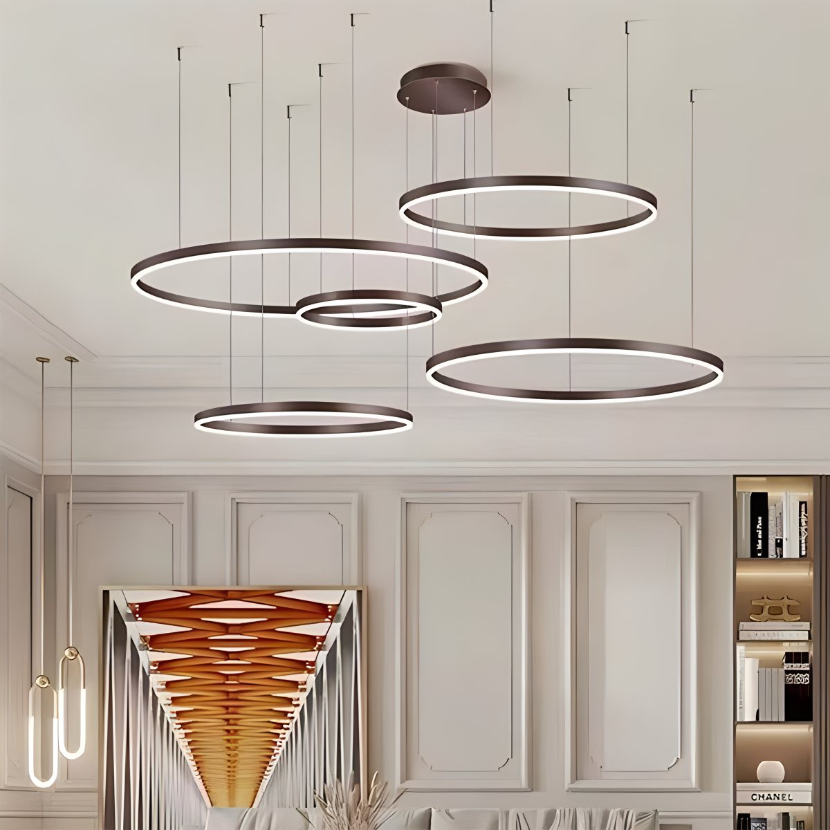 Eloer Modern Wireless Ring Chandelier Ceiling Lamp