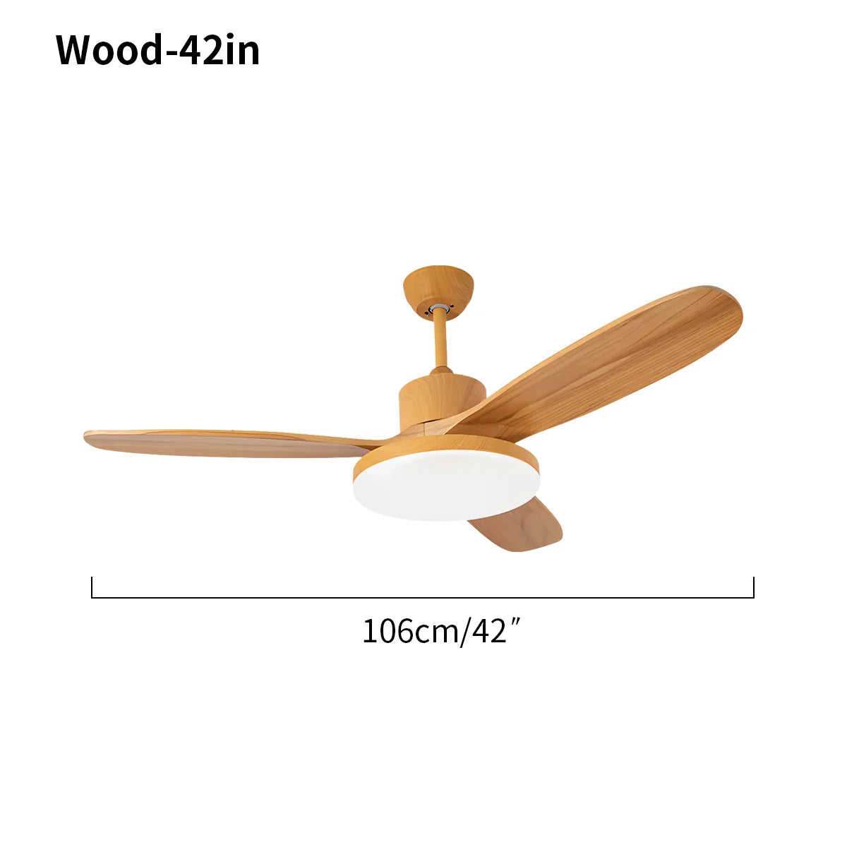 Eloer Wood 3 Blade Ceiling Fan with Light