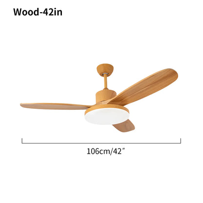 Eloer Wood 3 Blade Ceiling Fan with Light