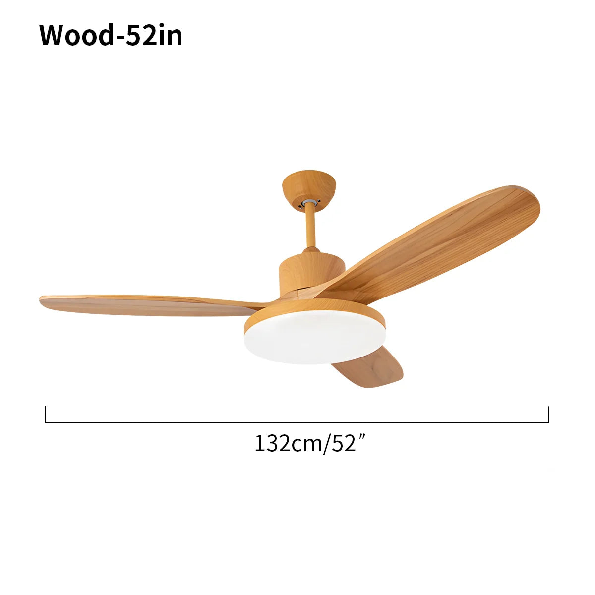 Eloer Wood 3 Blade Ceiling Fan with Light