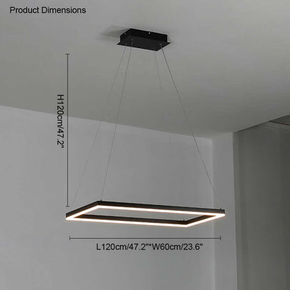 Eloer Modern Black Tiered Rectangular Chandelier