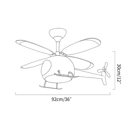 Eloer Airplane Ceiling Fan Lamp for Children’s Room