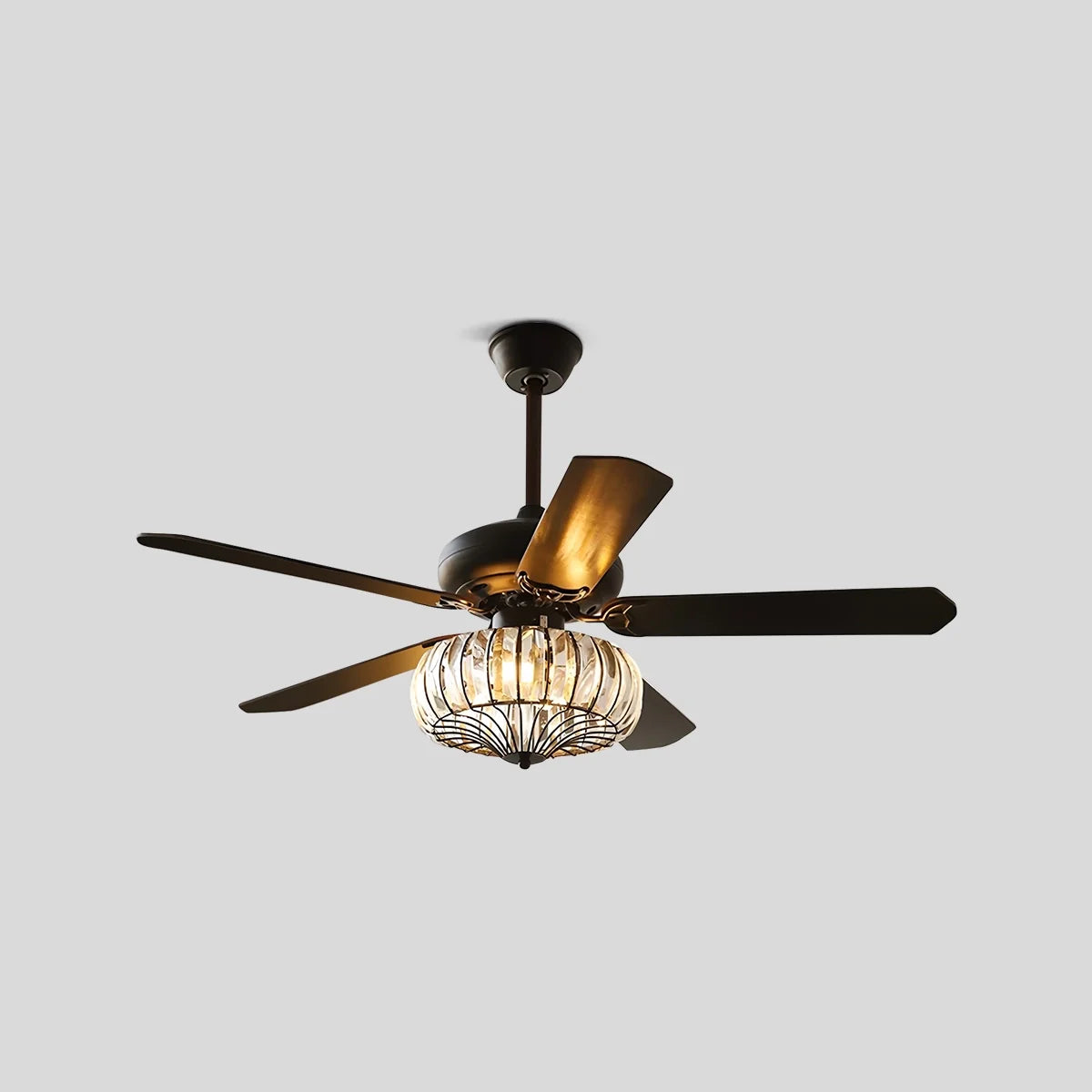 Eloer Vintage Crystal Ceiling Fan with Light